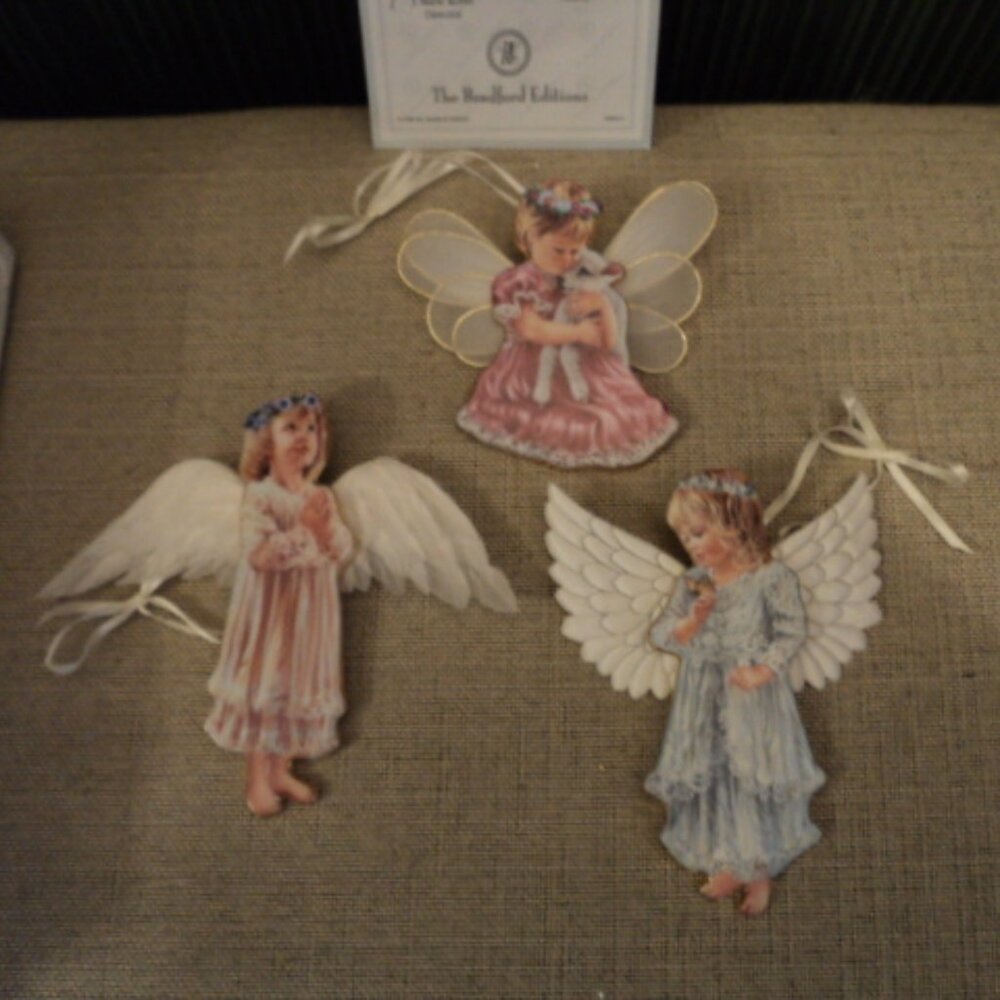 porcelain angel ornaments~ lot of 3